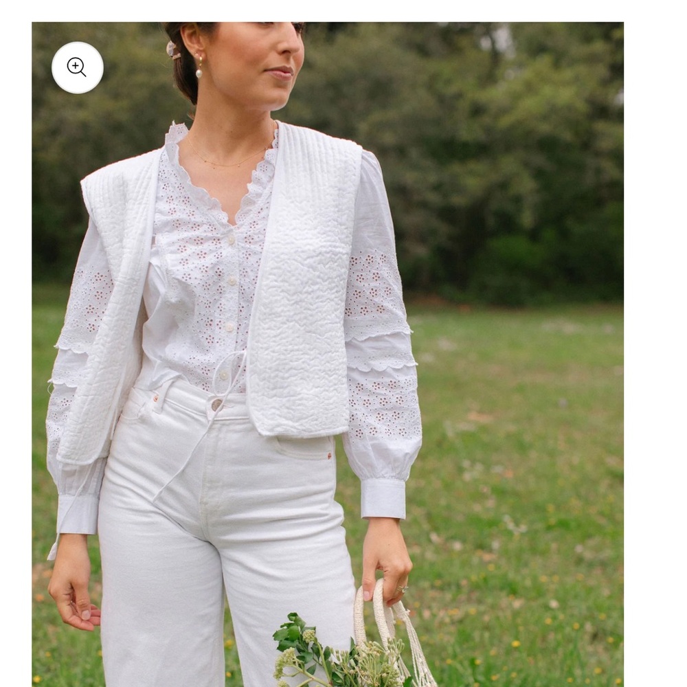 White Quilted Vest